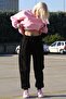 Women's Black Elastic Waist Ribbed Sweatpants Mg1568 - 2