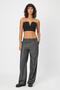 Alexandergardi̇ Wide Leg Checked Classic Women's Pants with Double Pockets (B24-0001)