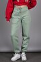 Women's Mint Green Elastic Waist Sweatpants Mg1568