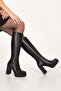 Women's Genuine Leather Platform Heeled Boots Mnz.240033 - 7