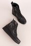 Women's Genuine Leather Snake Detailed Rubber Lace-Up Boots Elnr.5911 - 5