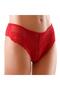 2 Pack Lace Laser Cut Cotton Women's Panties, Red - 4