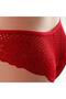 2 Pack Lace Laser Cut Cotton Women's Panties, Red - 2