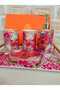 Lily Pattern Porcelain 5-Piece Bathroom Set 31X20Cm - 5