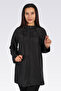 60122 Black Hooded Trench Cotton - 5