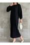 Women's Bicycle Collar Skirt Pleated Basic Knitwear Midi Dress Zyn-58747 - 2