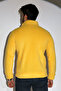 Men's Standard Fit Stand Collar Full Zip Yellow Fleece - 7