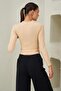 Women's Stone Stand Collar Wrap Regular Length Fabric Blouse - 4