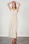 Women's Stone V-Neck Shoulder-Tied Muslin Fabric Dress - 3
