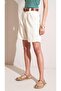 Women's Stone High Waist Belted Gabardine Shorts - 3