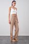 Women's Stone Waist Tied Lace-up Linen Trousers - 2