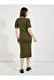 Rib Knit Scoop Neck Sweater Midi Dress - 6
