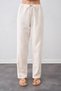 Women's Natural Waist Tied Lace-up Linen Trousers - 3