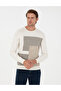 Ecru Slim Fit Crew Neck Knitwear Sweater 50300541-Vr019