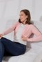 Alba Women's Soft Textured Jacquard Combed Cotton Oval Skirt Long Sleeve Short Cardigan & Bolero - Salmon - 6