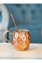 Copper Mug Cup with Eyebrows Model 2-Piece Matte Copper Color - 3