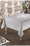Carefree Stain Resistant Lace Patterned Tablecloth 160X220 Gray - 3
