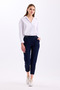 Waist Detailed Elastic High Waist Narrow Leg Ankle Length Women's Fabric Trousers 3333 - 7