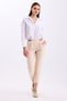Waist Detailed Elastic High Waist Narrow Leg Ankle Length Women's Fabric Trousers 3333