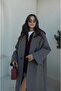 Gray Black Herringbone Patterned Coat - 2