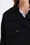 Black 100% Cotton Gabardine Lined Oversize Wide Fit Women's Crop Short Trench Coat 1122 - 5