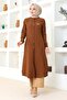Arma Detailed Buttoned Suit Brown 19194