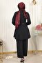 Pleated Double Suit Black 17901 - 4