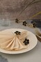 Flower 6-Piece Gold Luxury Napkin Ring, Black Enameled Napkin Ring - 4