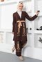 Embroidery Detailed Suit Brown 19002 - 4