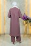 Buttoned Double Suit Lilac 19179 - 4