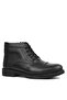 Men's Black Genuine Leather Zippered Lace-Up Fur Lined Anti-Slip Sole Classic Daily Boots 2235