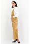 Women Textured Suspender Corduroy Pants, Tan - 3