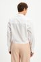 White Double Breasted Stone Crop Blouse - 7