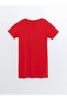 Red Crew Neck Mickey Mouse Printed Women's Nightgown - 6