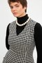 Black Houndstooth Pocket Short Gilet Dress - 3