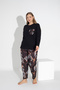 Black Color Long Sleeve Chain Print Pajamas Set 116 - 2