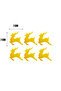 Running Deer Gold Glitter Eva Tree Ornament 7x7 cm 6 Pieces - 3