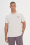 Men's Stone Comfort Fit Relaxed Fit 100% Cotton Crew Neck T-Shirt