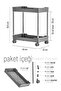 2-Tier Organizer Shelf with Wheels Gray, Bathroom Cabinet, Kitchen Counter and Under Sink, Detergent Holder - 7