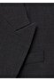Straight Cut Micro Houndstooth Patterned Blazer Jacket - 5