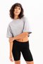 100% Cotton Crop Crew Neck Gray Women's T-Shirt - Maia - 4