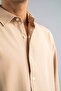 Men's Shirt Beige Slim Fit Easy-Iron Sweat-Absorbing Breathable Texture Four Seasons Oversize Classic Shirt - 4