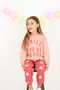 Girl's Smile and Happy Printed Thick Tracksuit Set - 7