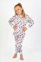 Girl's Printed Thin Basic Pajama Set - 4