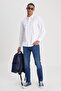Regular Fit Regular Cut 100% Cotton White Shirt - 3