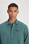 Loose Fit Relaxed Fit 100% Cotton Green Shirt - 6