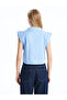 Blue Shirt Collar Poplin Women's Blouse - 4