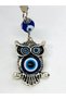 Metal Car Ornament with Owl, Car Charm and Blue Gold Keychain Set - 4