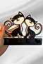 Couple Lover Keychain Front Door Wooden Keychain Cute Cat (Length 15 cm Width 14 cm) - 4