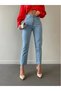 Light Blue Boyfriend High Waist Women's Jeans Colorfast Power Lycra Recovery Jeans - 3